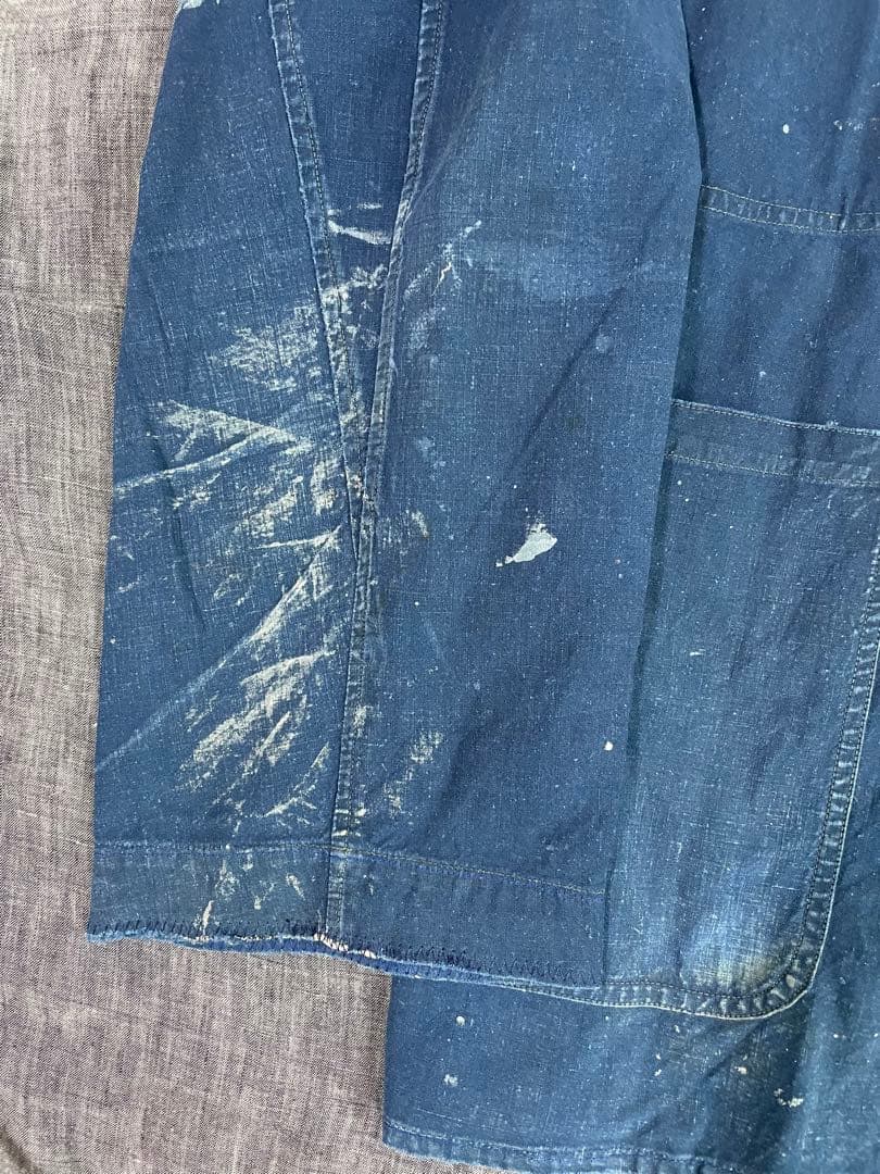 1950s フランス　ビンテージ　インディゴ　ワークジャケット　フレンチチャイナ