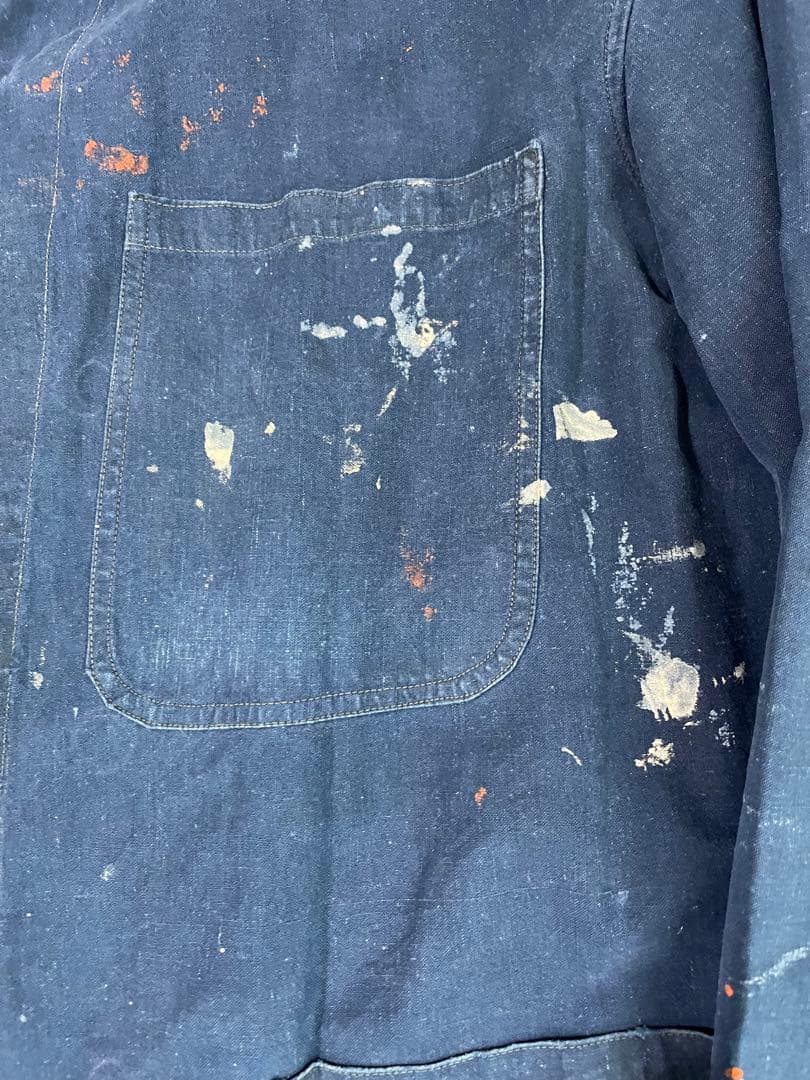 1950s フランス　ビンテージ　インディゴ　ワークジャケット　フレンチチャイナ