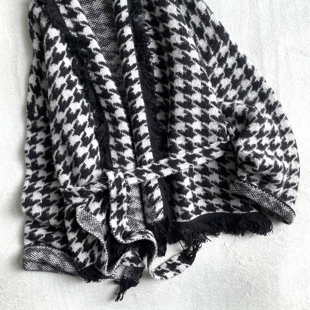 【ほぼ未使用✨】Whim Gazette ウールジャガードニットガウン　千鳥柄