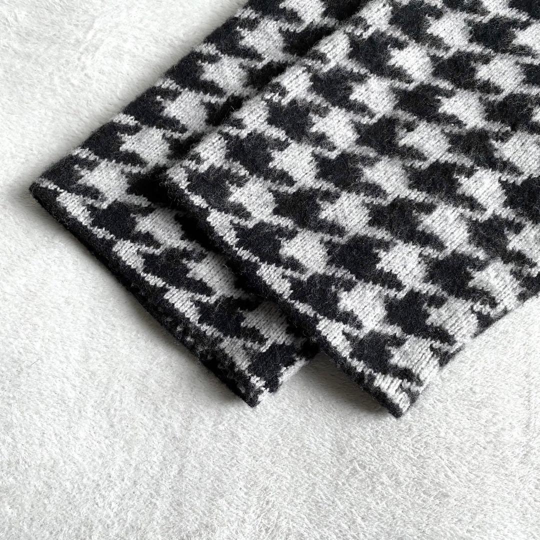 【ほぼ未使用✨】Whim Gazette ウールジャガードニットガウン　千鳥柄