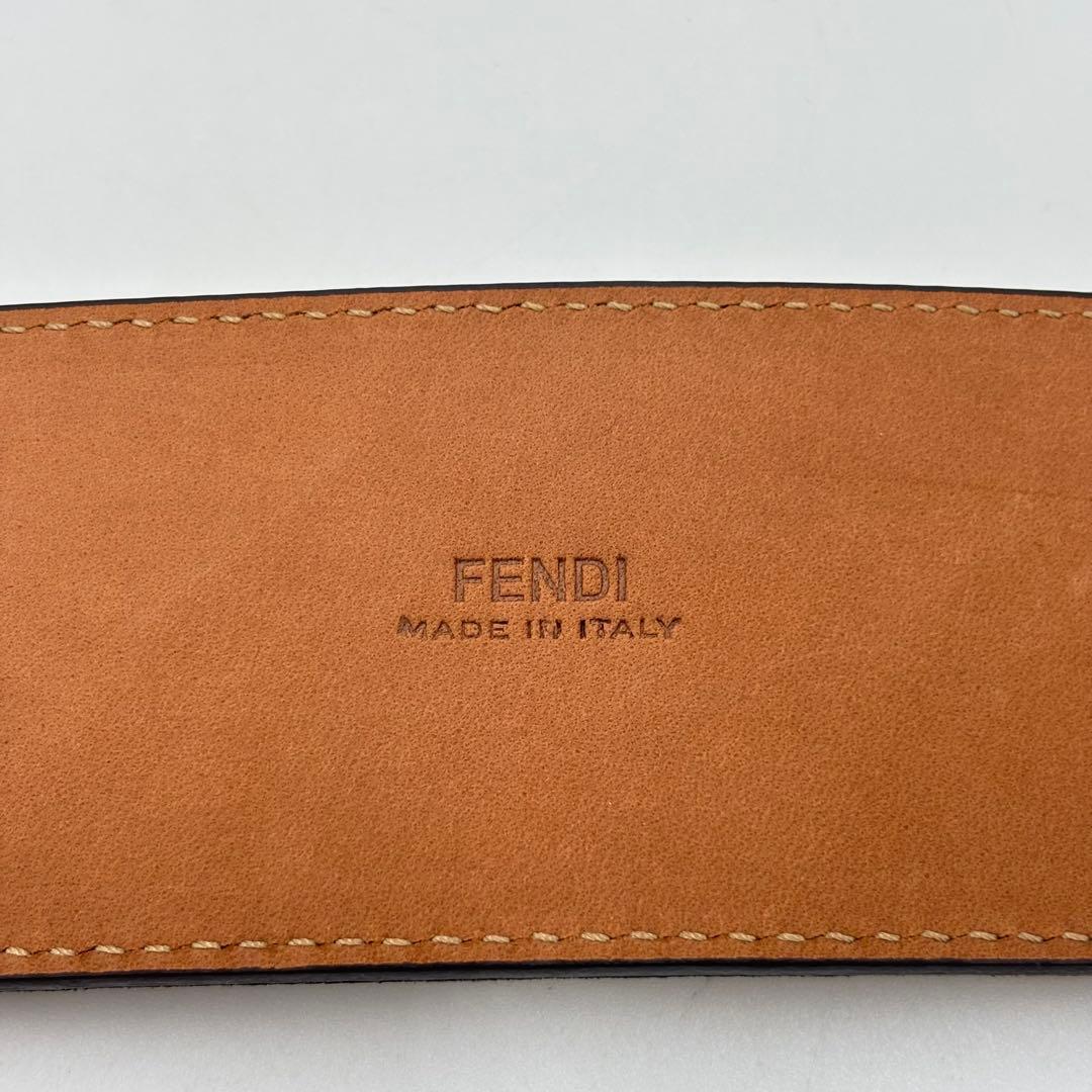FENDI フェンディ ズッカ ベロア×レザー ベルト レディース ブラウン
