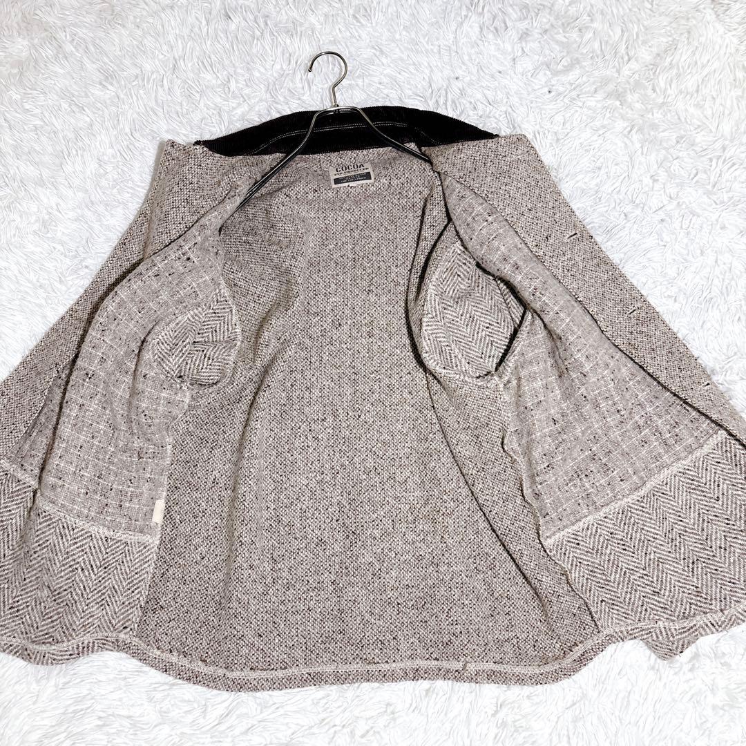 希少 イタリア製 ヘリンボーン ツイード ジャケット L ワーク 一点物