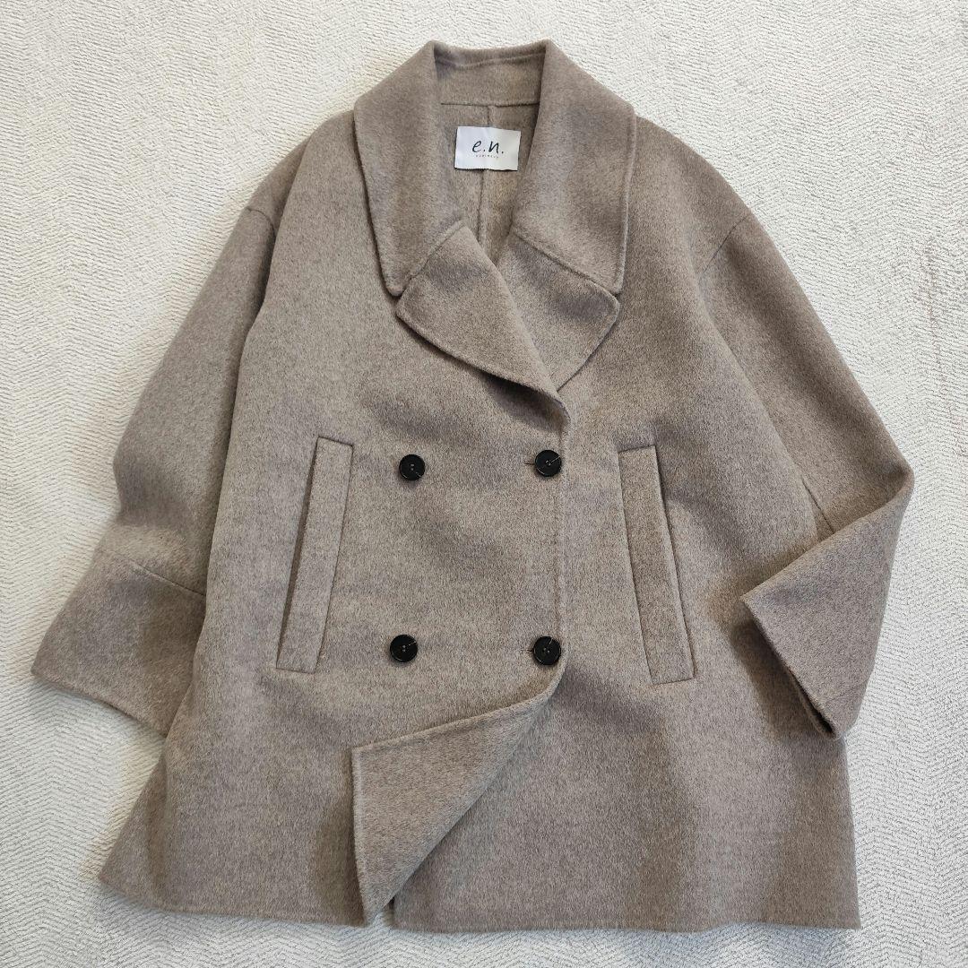 【美品】evernavy エバーネイビー リバー ピーコート ベージュ