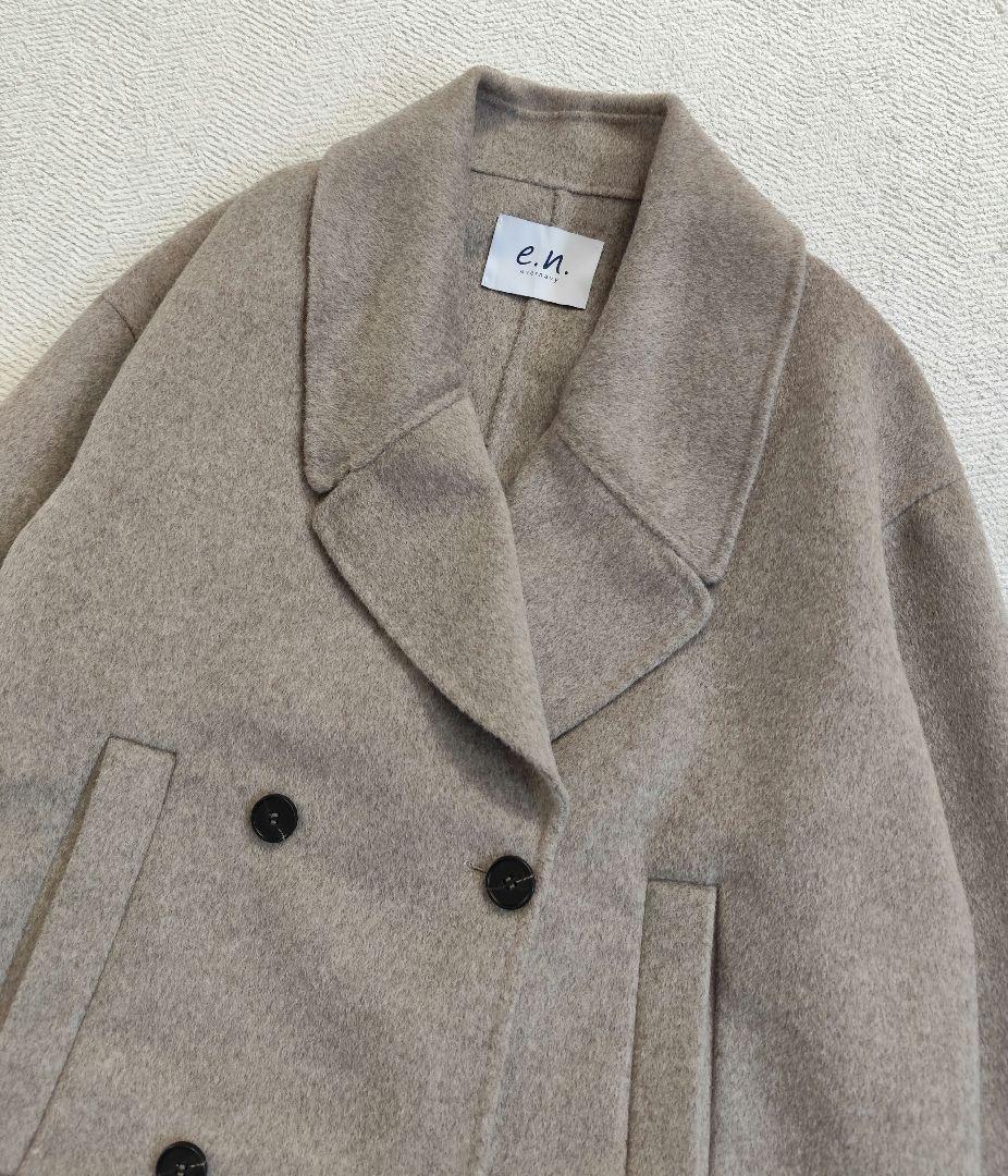 【美品】evernavy エバーネイビー リバー ピーコート ベージュ