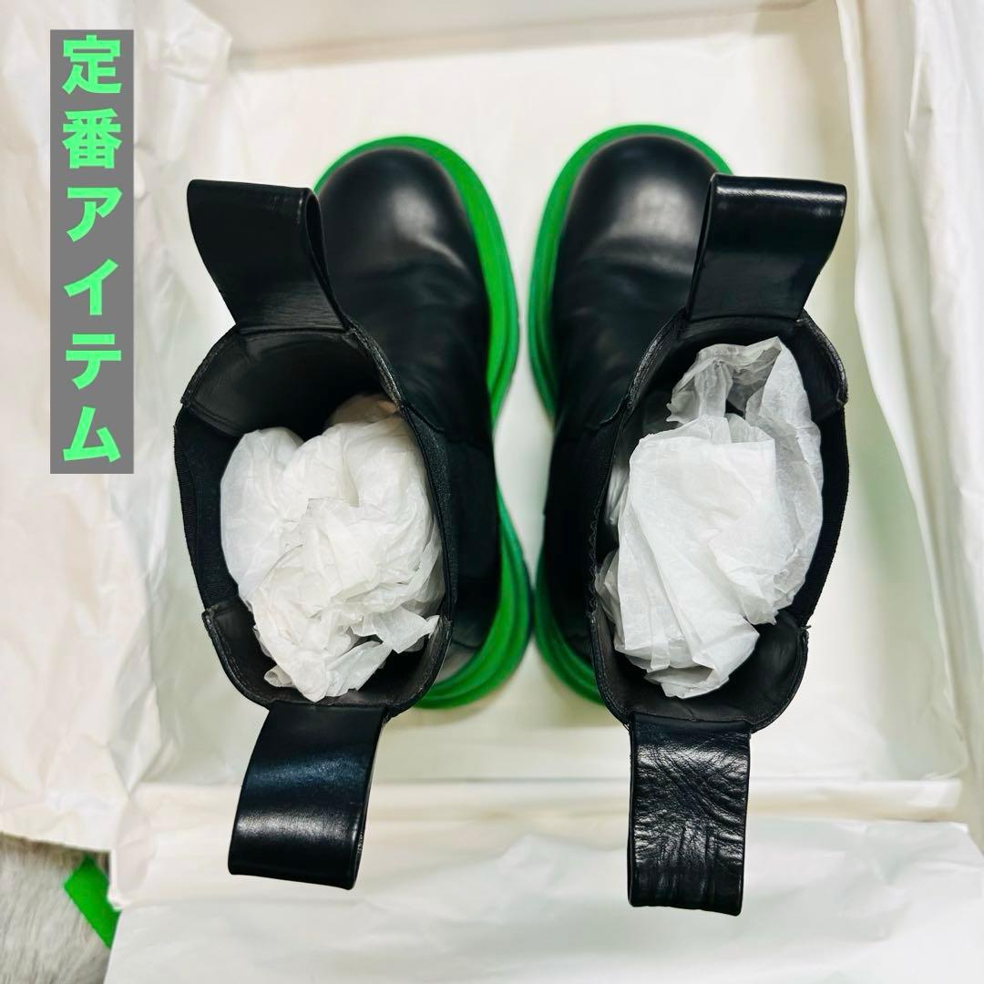 ボッテガ・ヴェネタ タイヤチェルシーブーツ ラバーグリーンメンズ43(28cm)