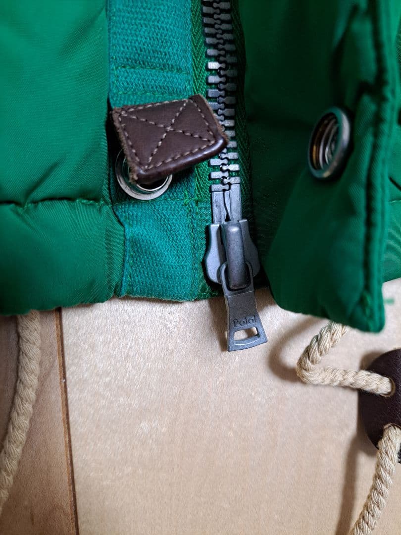 美品　Polo Ralph Lauren フード着脱　ダウンベスト XL 緑