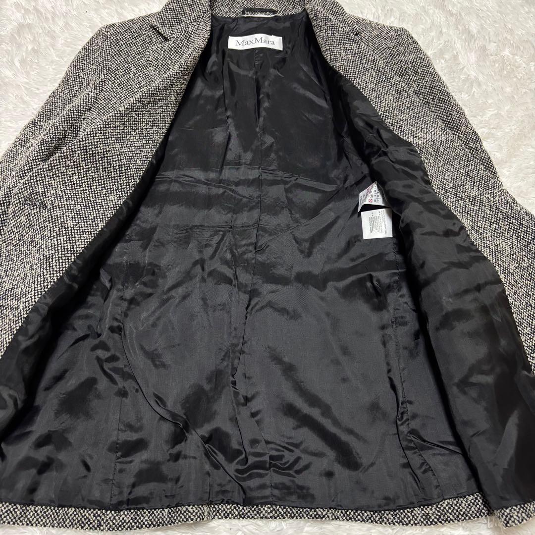 ぷるぷる 　MAX MARA 白タグ ツイード ウール テーラード