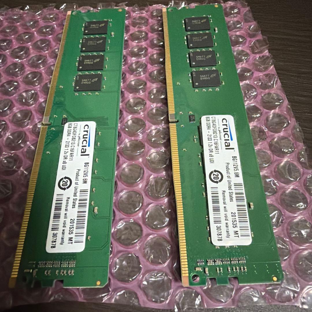 e*7様 crucial ddr4メモリ 8GB ２枚(合計16GB)