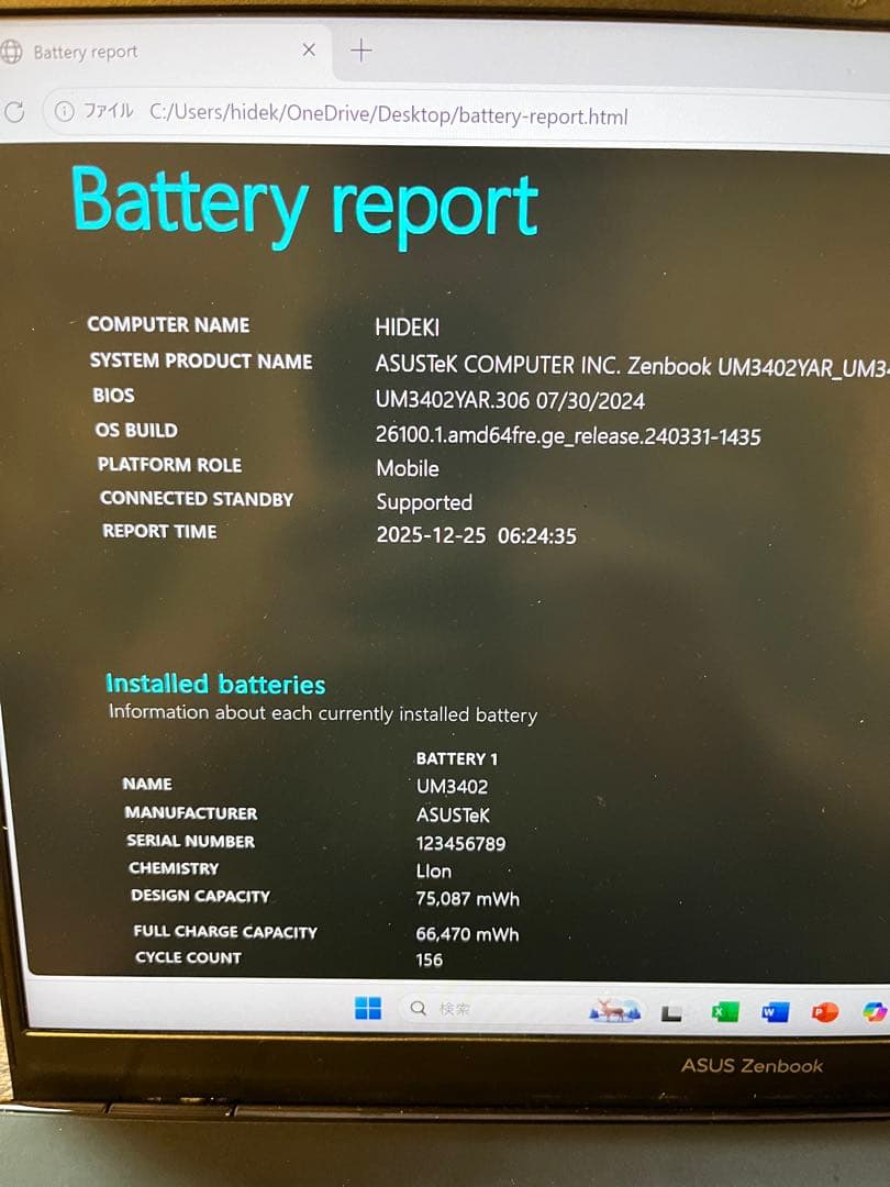 UM3402YA-KP515TYWS 初期化済み　ASUS Zenbook