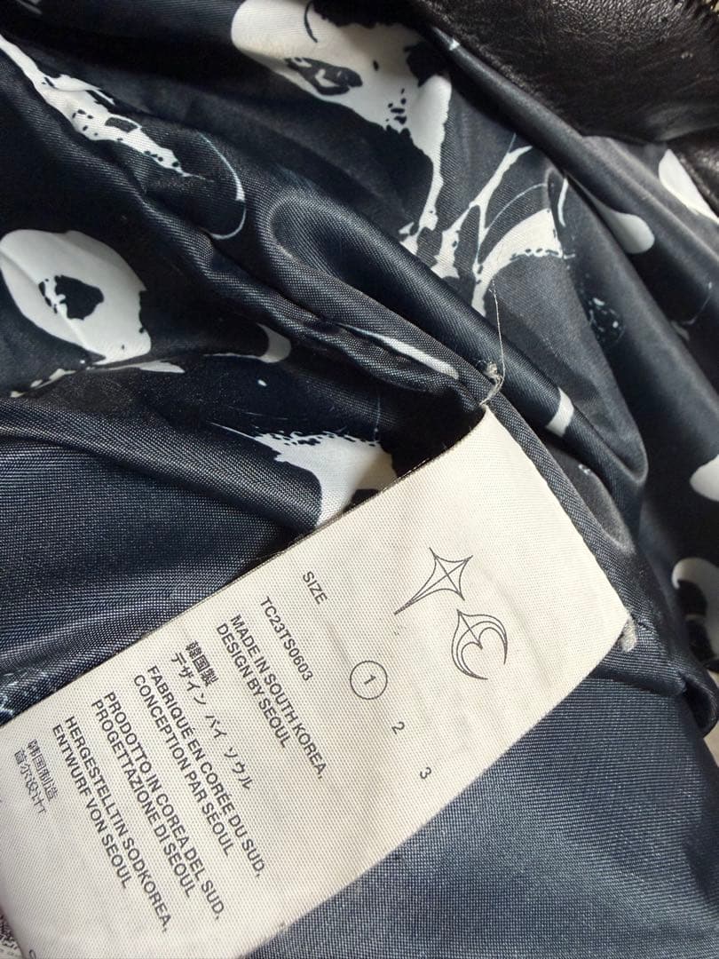 THUG CLUB サグクラブ レザー ダウンジャケット