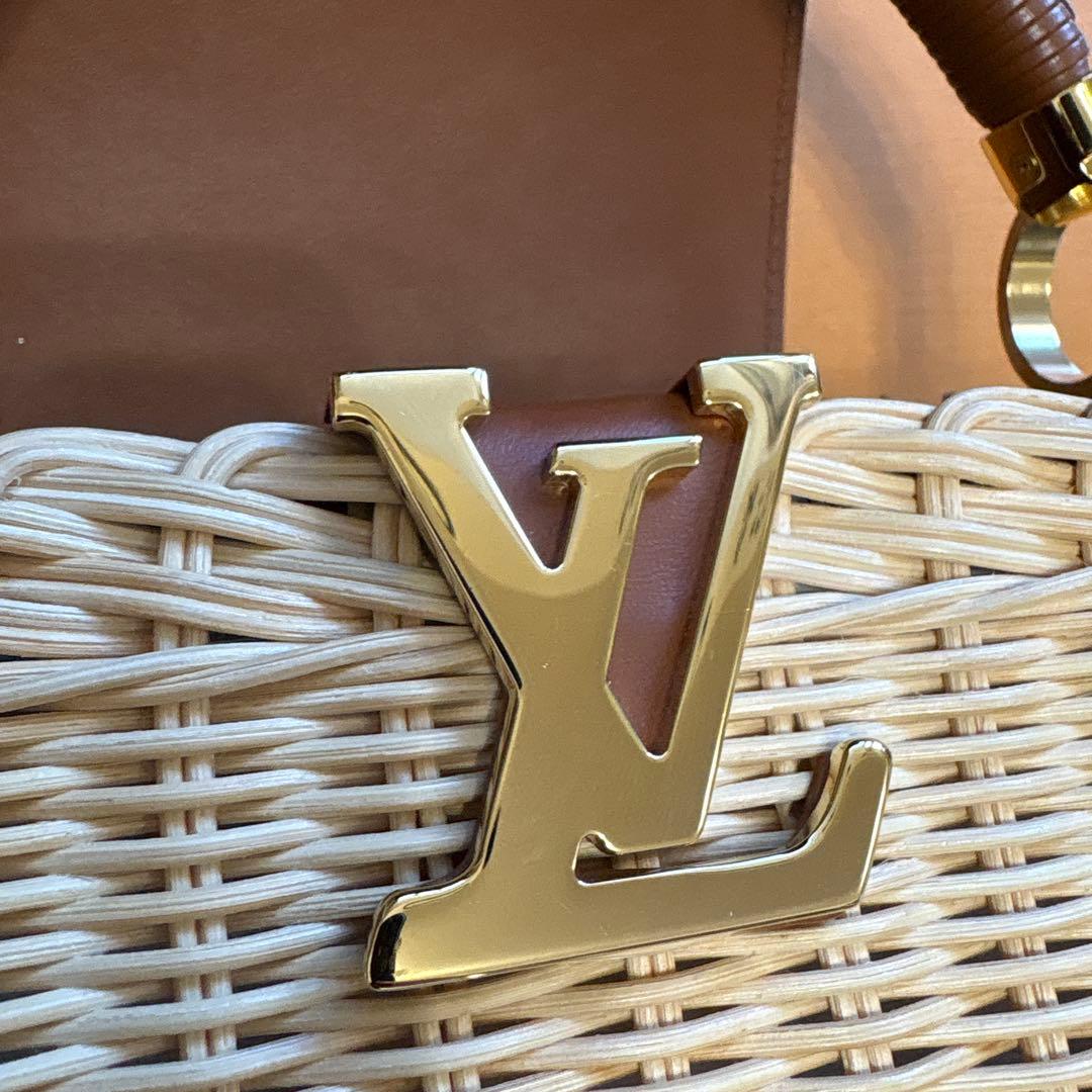 もこ　ルイヴィトン カプシーヌ BB ラタン　カゴバッグ