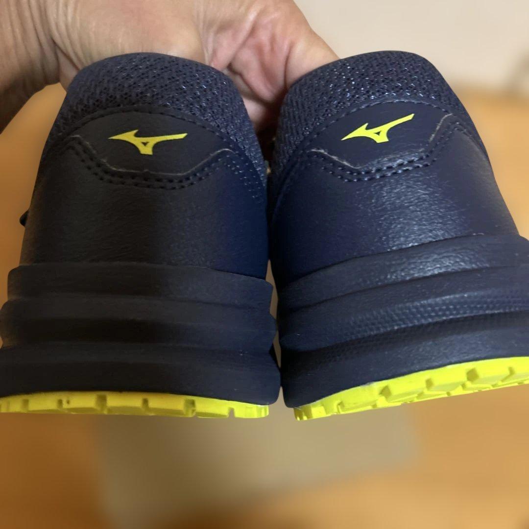Mizuno 安全靴 ネイビー/イエロー ベルトタイプ
