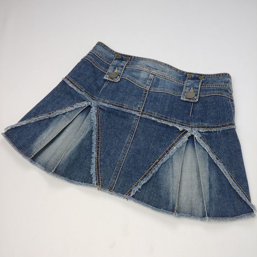 バーバリーブルーレーベル ボックスプリーツ テニムミニスカート