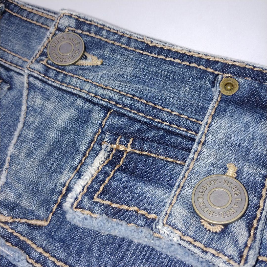 バーバリーブルーレーベル ボックスプリーツ テニムミニスカート