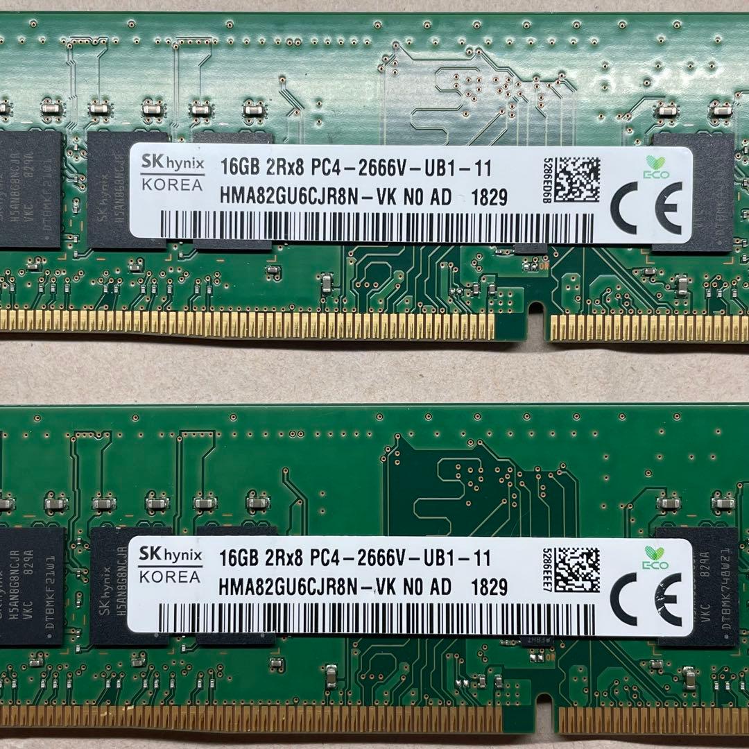 f*h様 SK hynix 32GB DDR4 2666MHz メモリ 16GB
