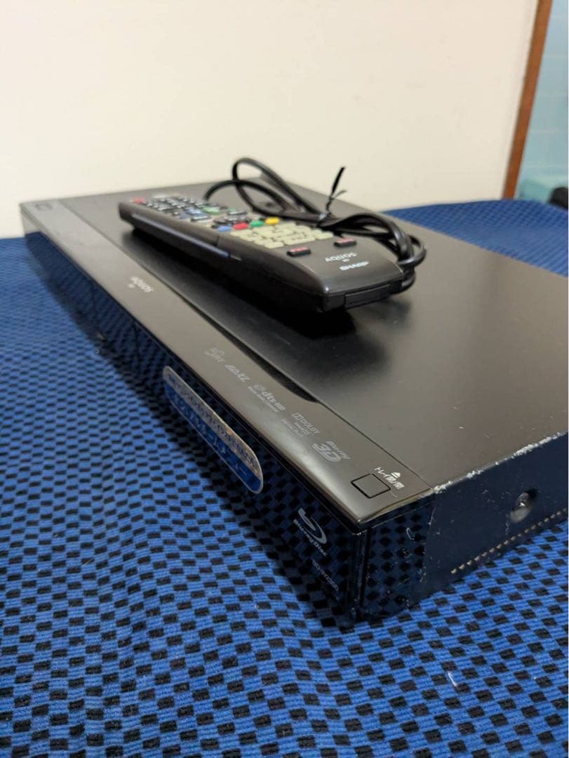 SHARP ブルーレイレコーダー リモコン付き 2TB