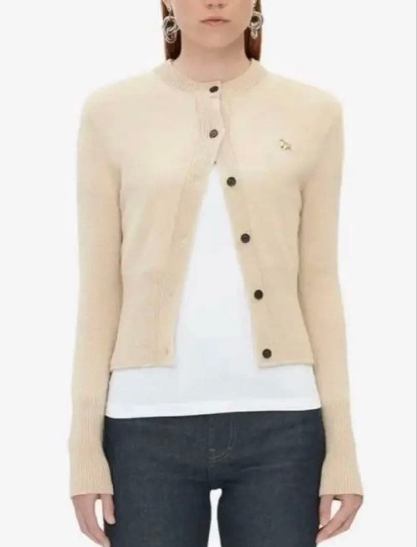 Maison Kitsuné ベビーフォックス パッチ カーディガン　アイボリー
