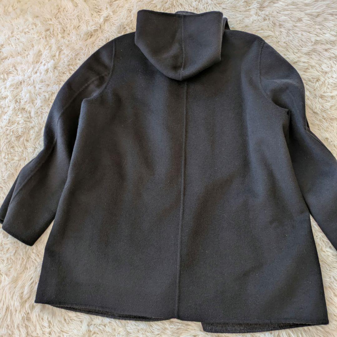 極美品　大きいサイズ　オンワード樫山　フーデッドコート　アンゴラ混　48
