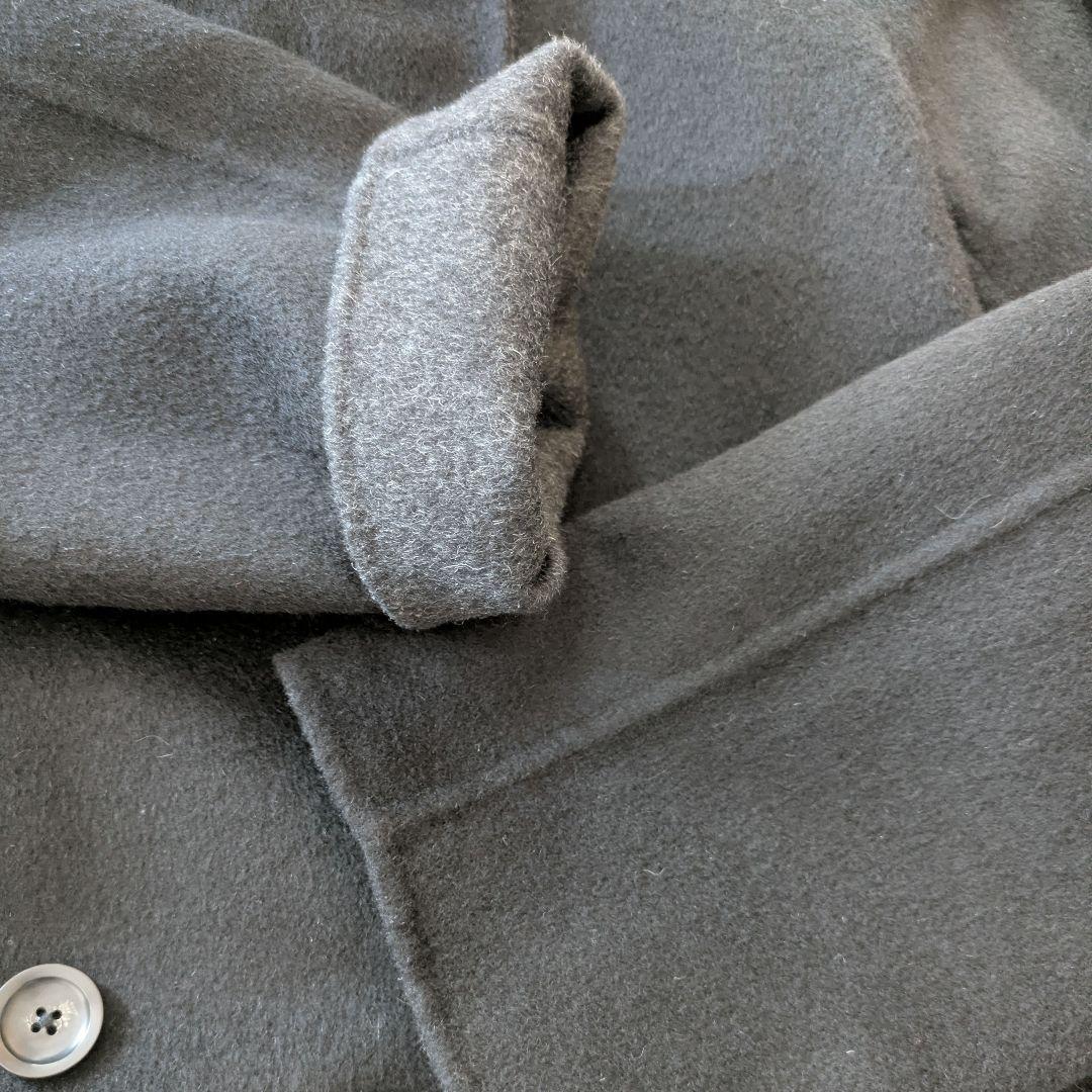 極美品　大きいサイズ　オンワード樫山　フーデッドコート　アンゴラ混　48