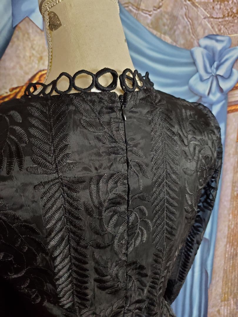 XL【新品インポートセレクト】オーガンジー×トーションレースティアードワンピース