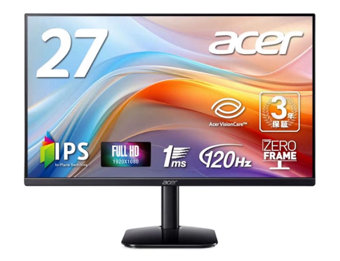 【新品未使用品】Acer 27インチ フルHD IPSモニター 本体
