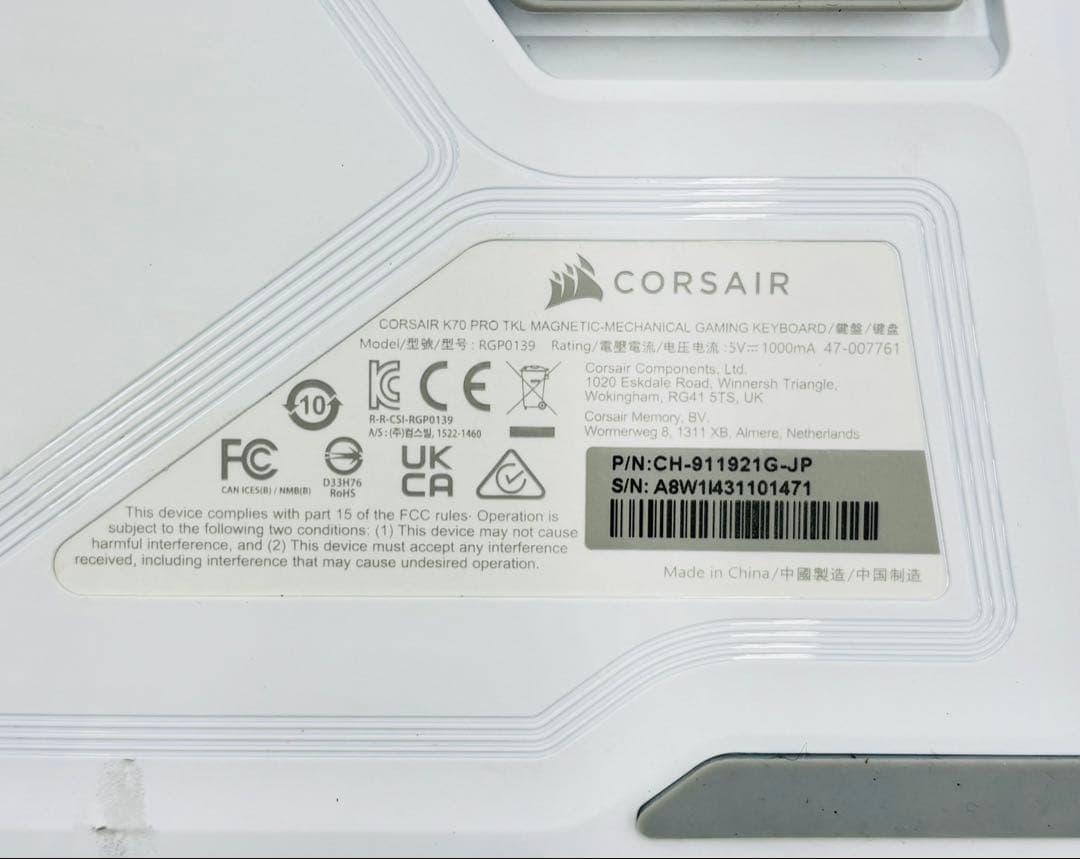 キーボード K70 PRO TKL-MGX CH911921GJP