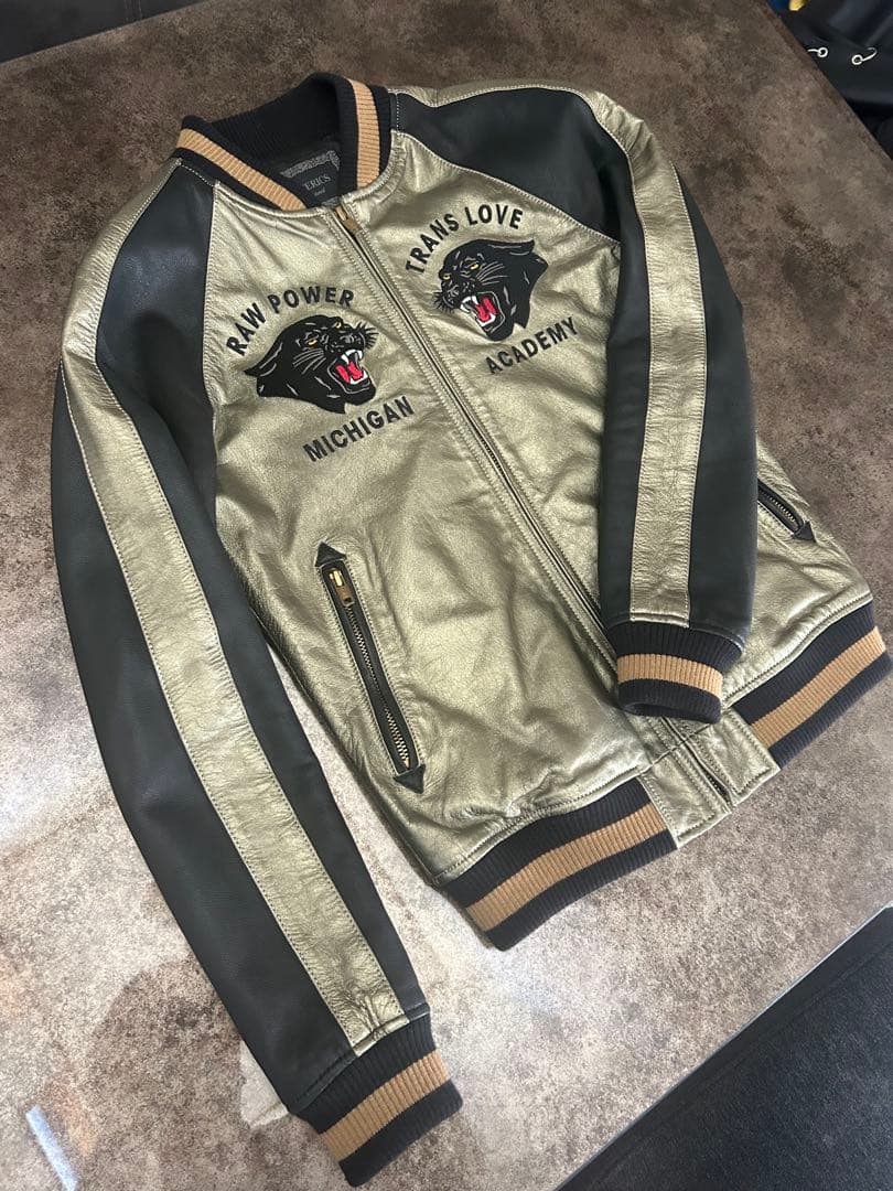 HYSTERIC GLAMOUR 【即完】【美品Ｓサイズ】 山羊革スカジャン刺繍