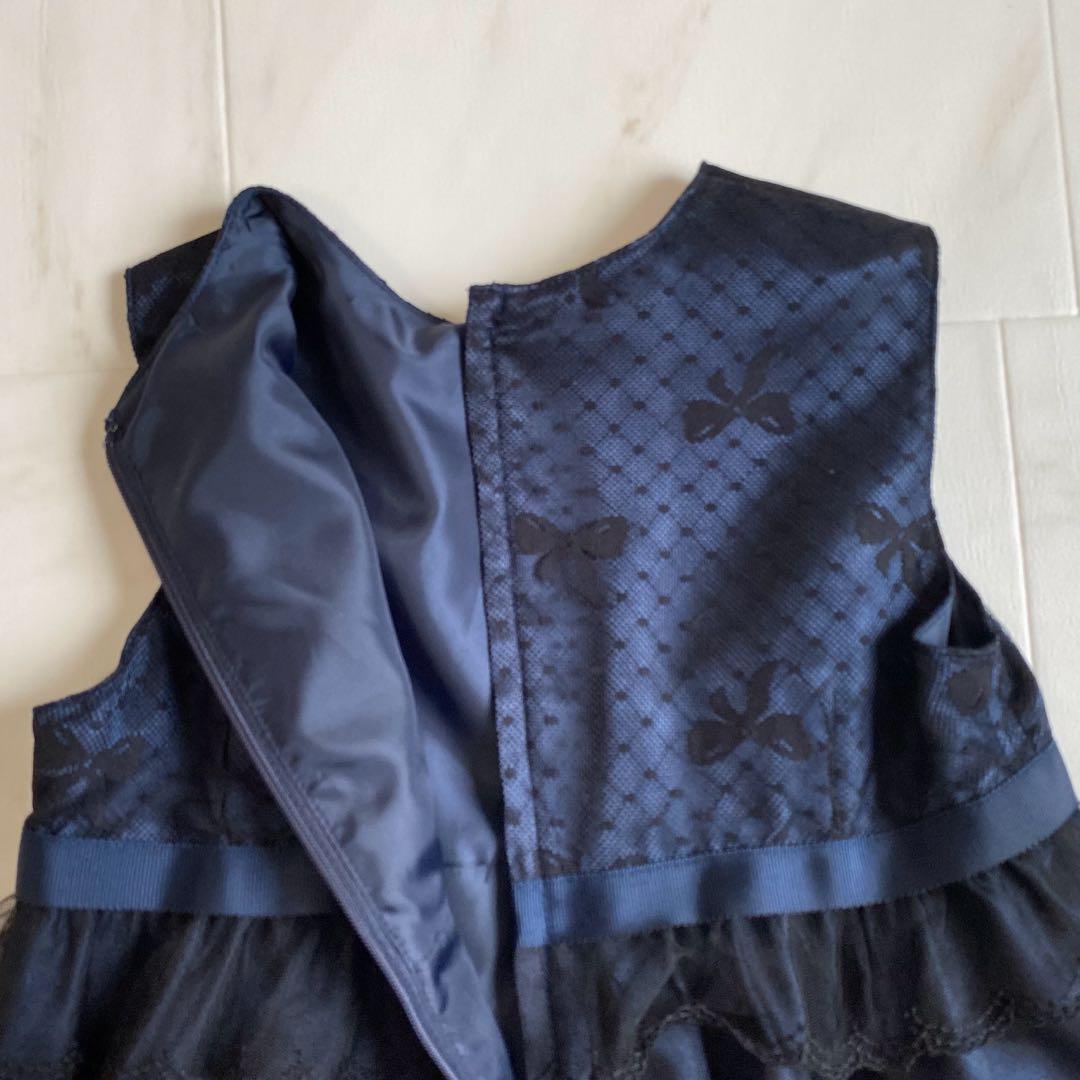 清楚!!白×ネイビー＊フォーマル 120 入学 卒園 発表会 七五三⋈女の子