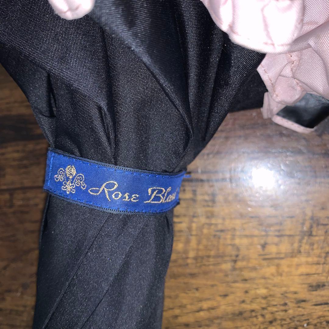 芦屋ロサブラン 日傘 フリル ピンク×ブラック Rose Blanc