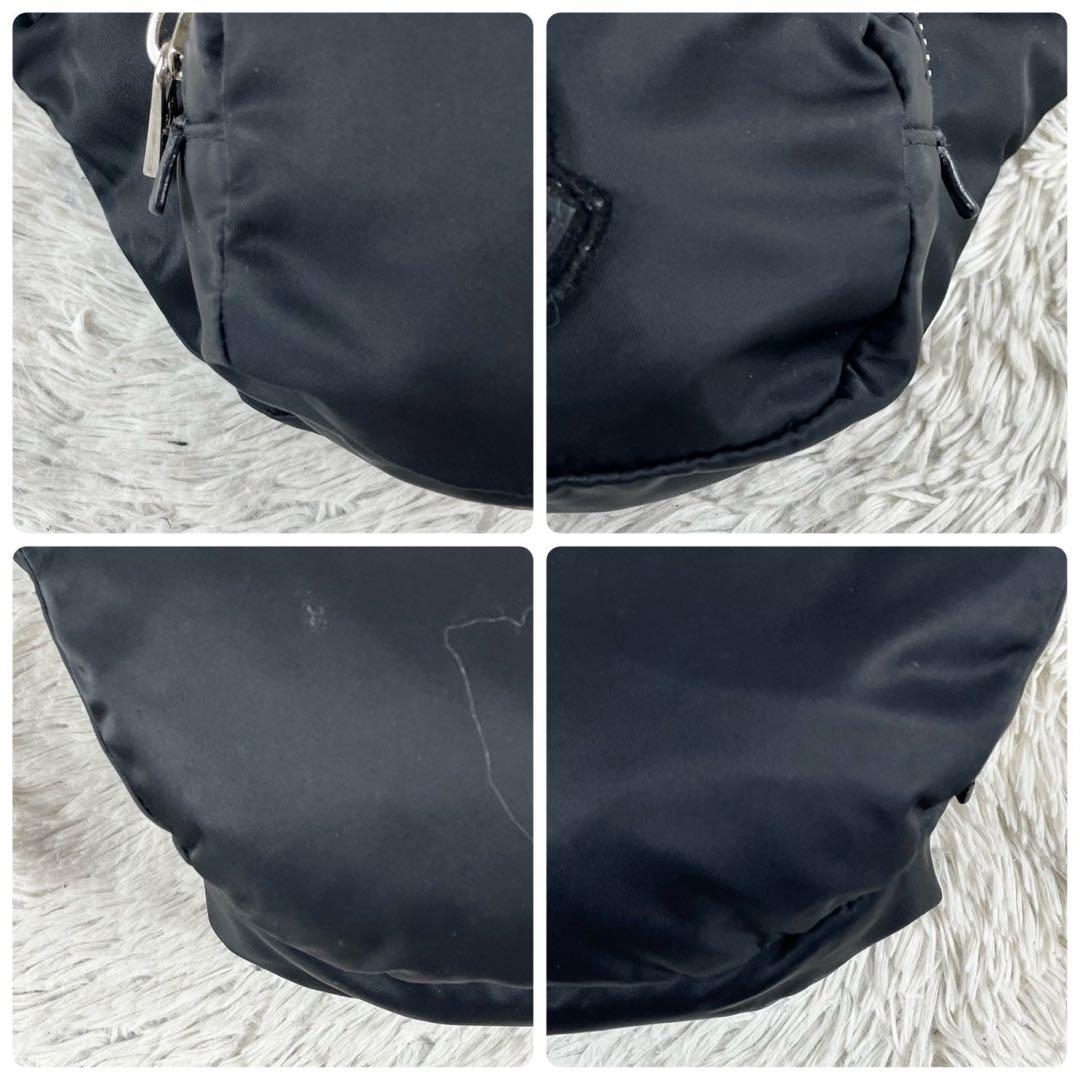 美品 モンクレール ナイロン ウエストバッグ ファスナー ロゴ型押し ブラック