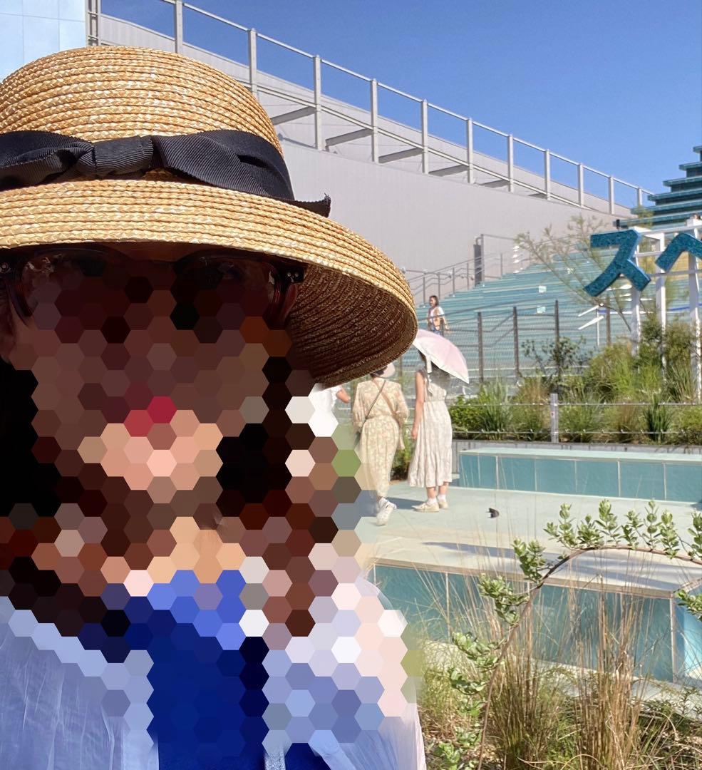 CA4LA カシラ　麦わら帽子 黒リボン付き