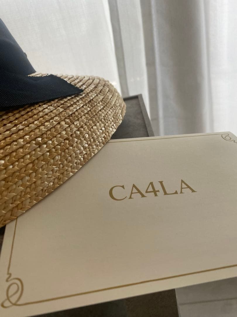 CA4LA カシラ　麦わら帽子 黒リボン付き