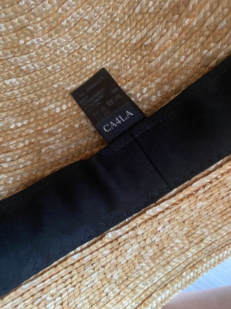 CA4LA カシラ　麦わら帽子 黒リボン付き