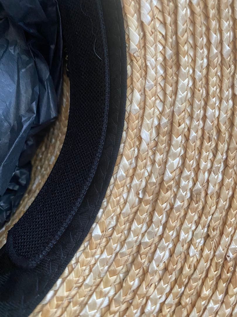 CA4LA カシラ　麦わら帽子 黒リボン付き