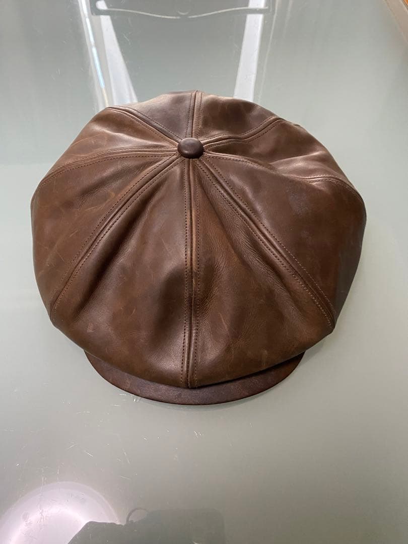 バックラッシュ　ブラウン レザー キャスケット