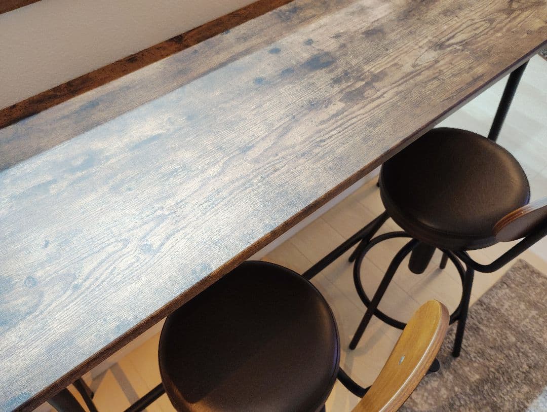 カウンターテーブル カウンターチェア2脚 美品 引取限定