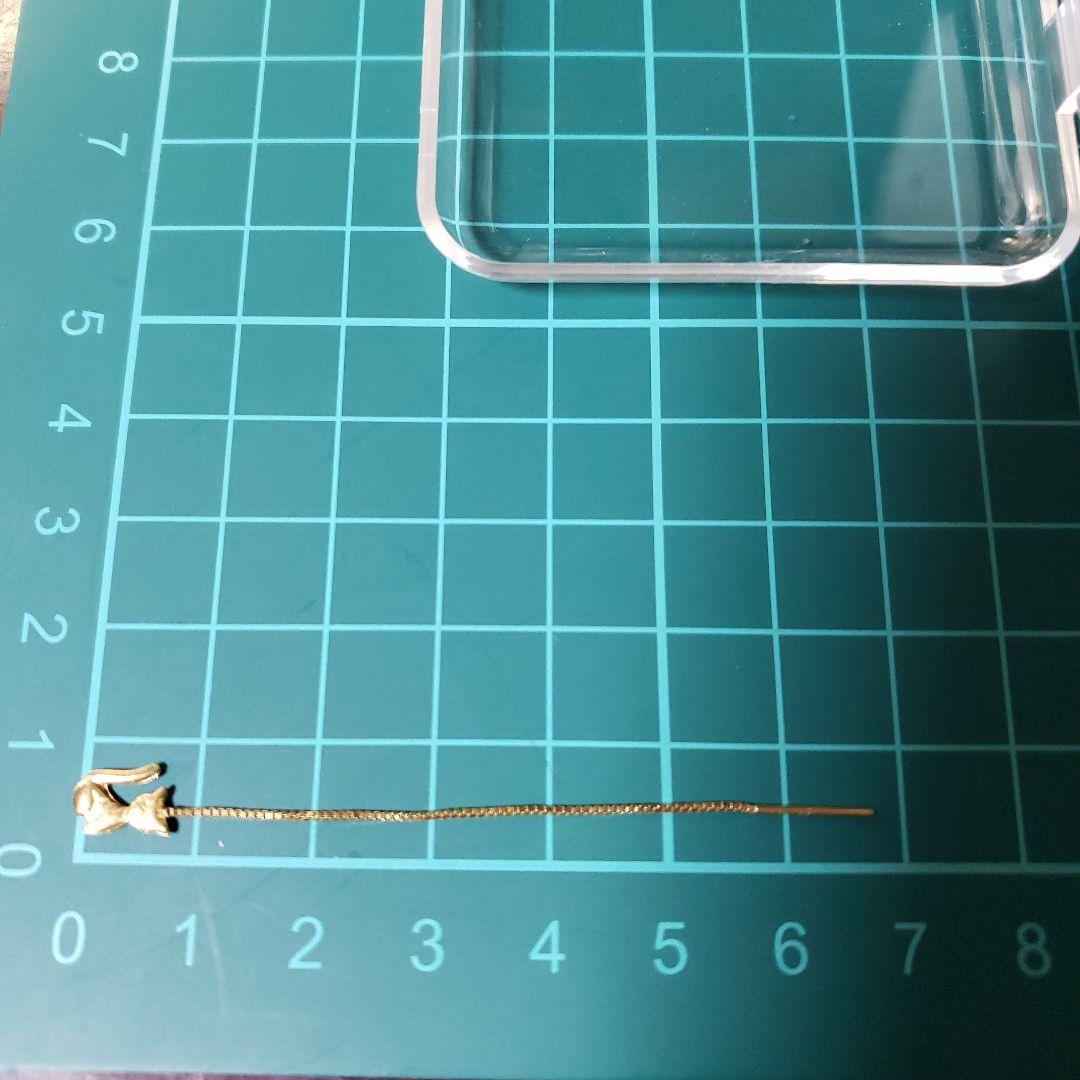 猫デザイン k18ゴールド 片耳チェーンピアス