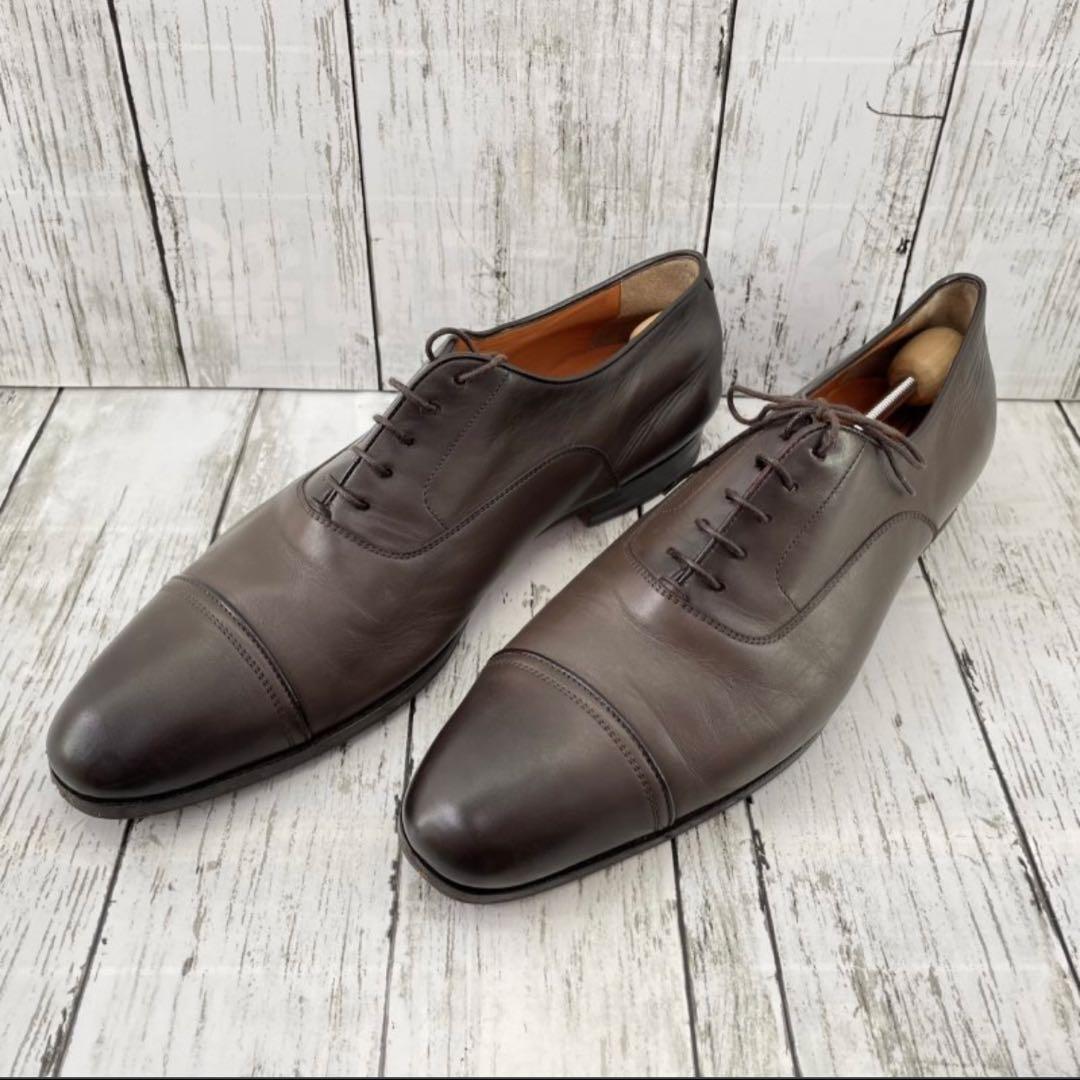 美品 | Santoni ストレートチップ ダークブラウン　サイズ9