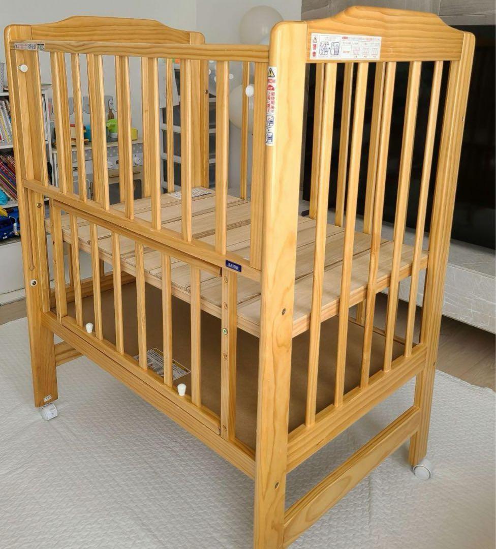 カトージ ハイポジション　ハイシート　ミニベビーベッド（ナチュラル）