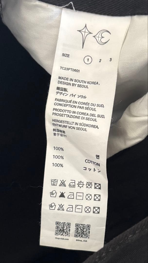 THUG CLUB ブラック ワークパンツ　サグクラブ　正規品