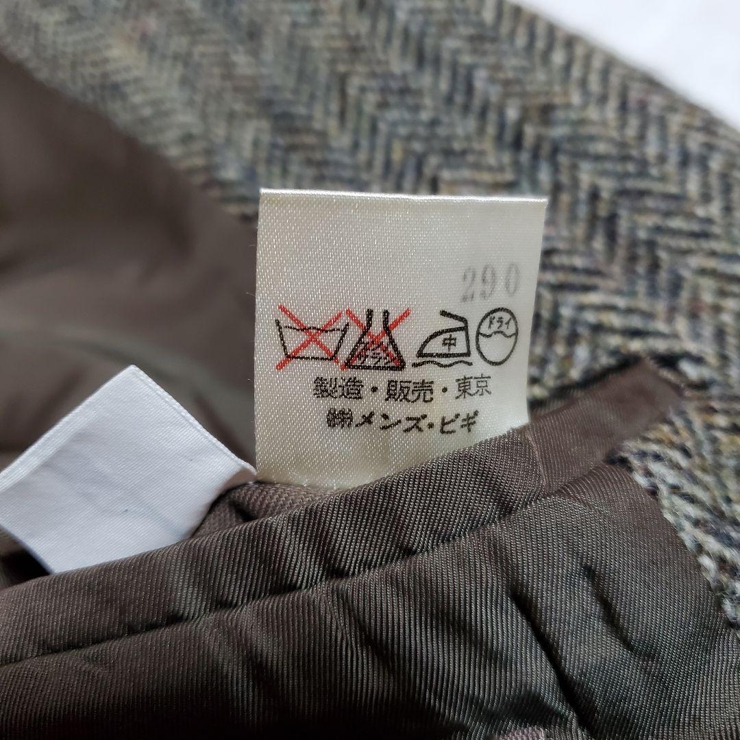 希少✨メンズビギ　ハリスツイード　テーラードジャケット　ヘリンボーン　サイズ3