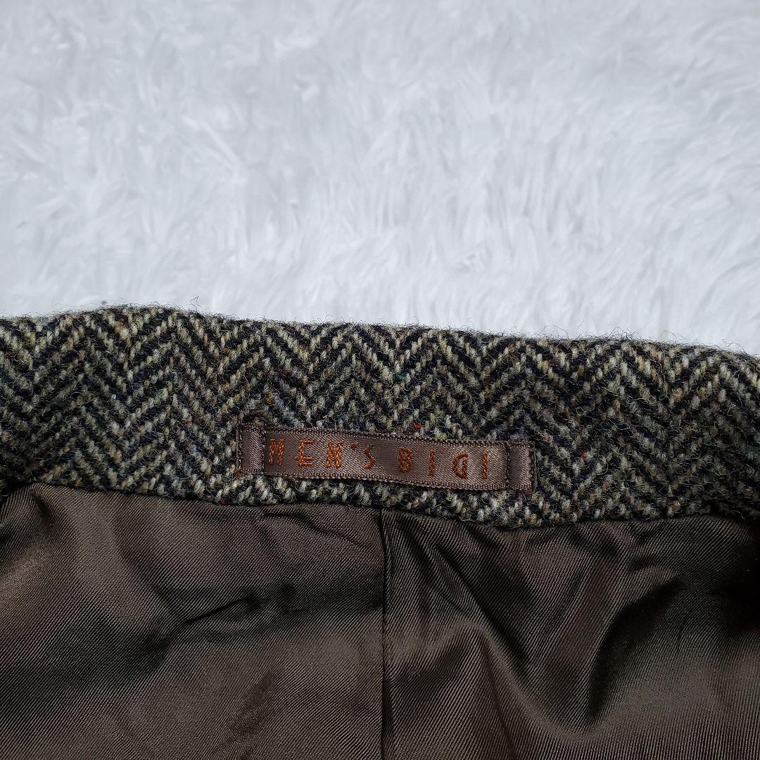 希少✨メンズビギ　ハリスツイード　テーラードジャケット　ヘリンボーン　サイズ3