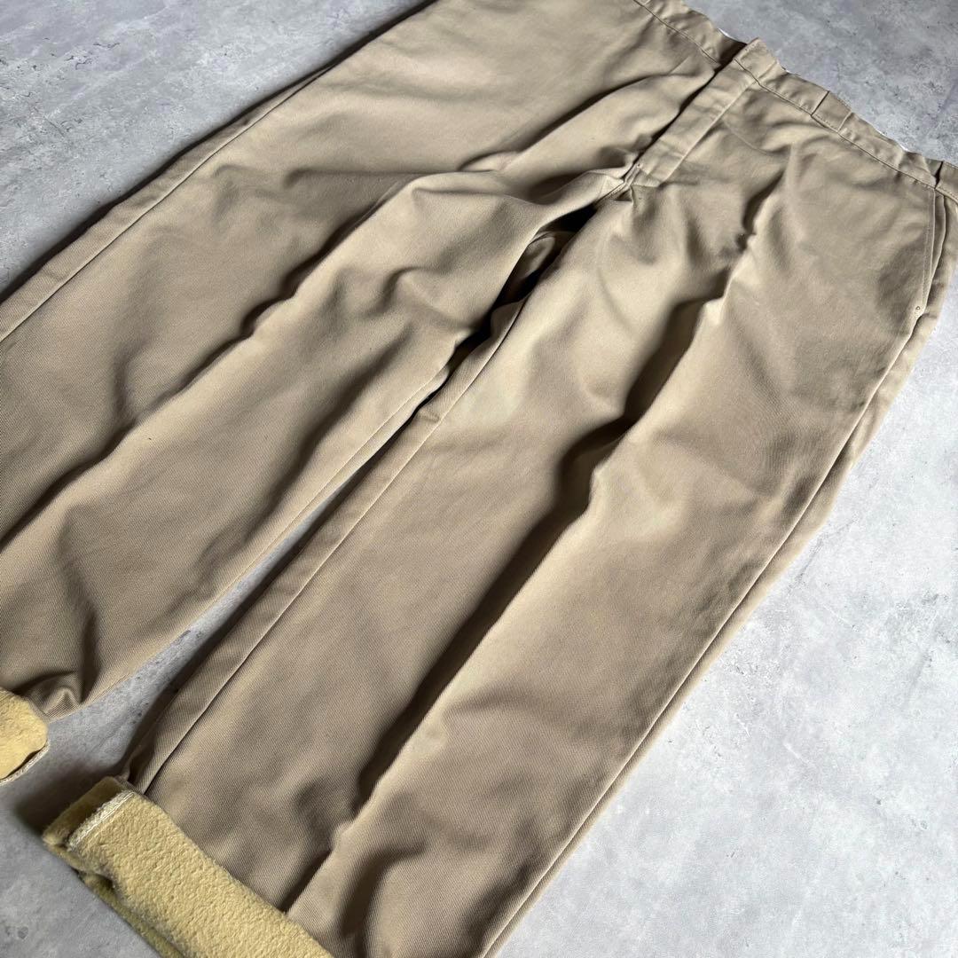 【80s Dickies】ワークパンツ　チビタグ　裏地付き　股ガゼット　usa製