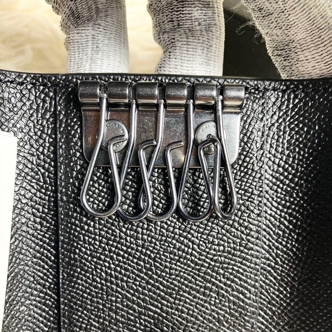 未使用級 COACH キーケース レザーブラック 箱付き