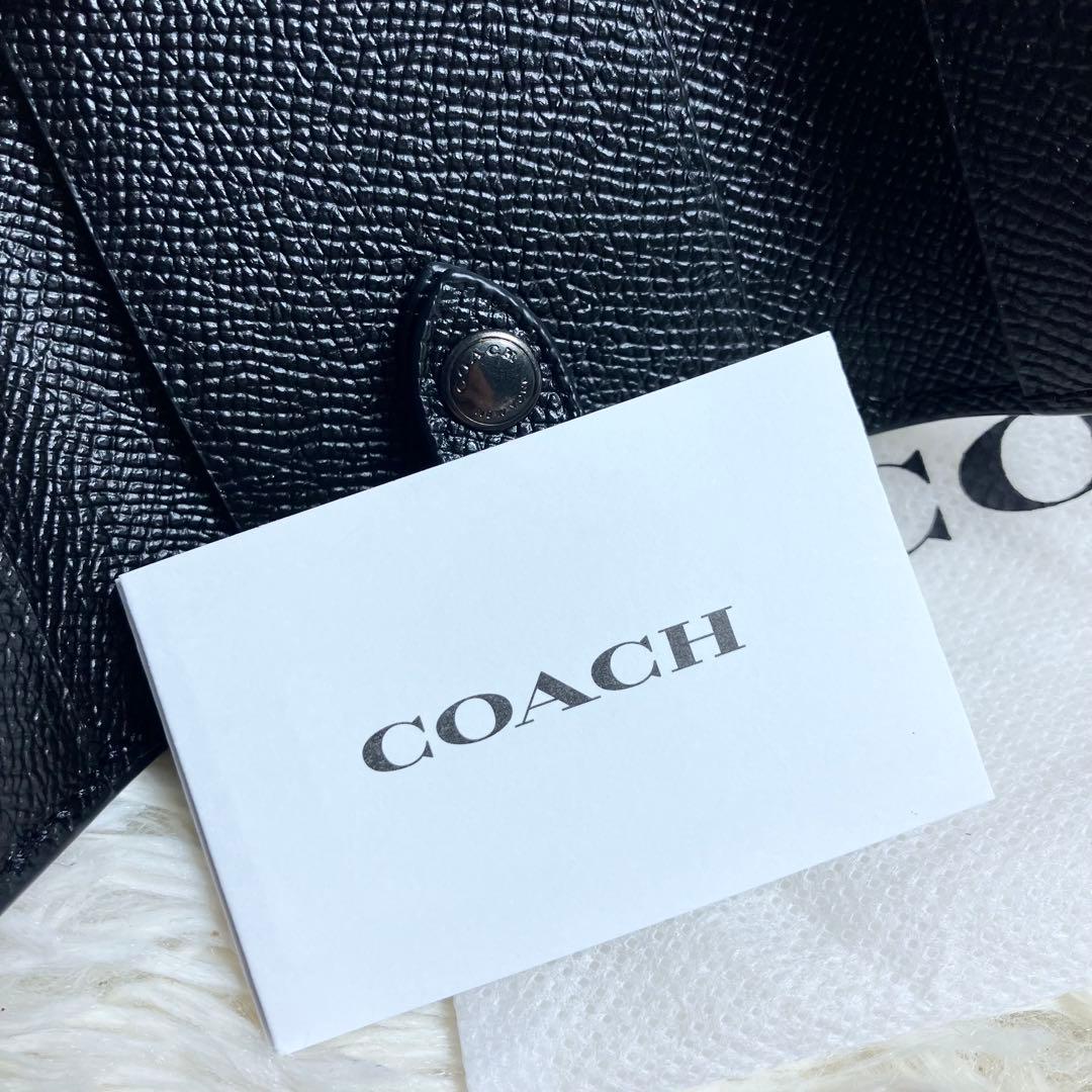 未使用級 COACH キーケース レザーブラック 箱付き