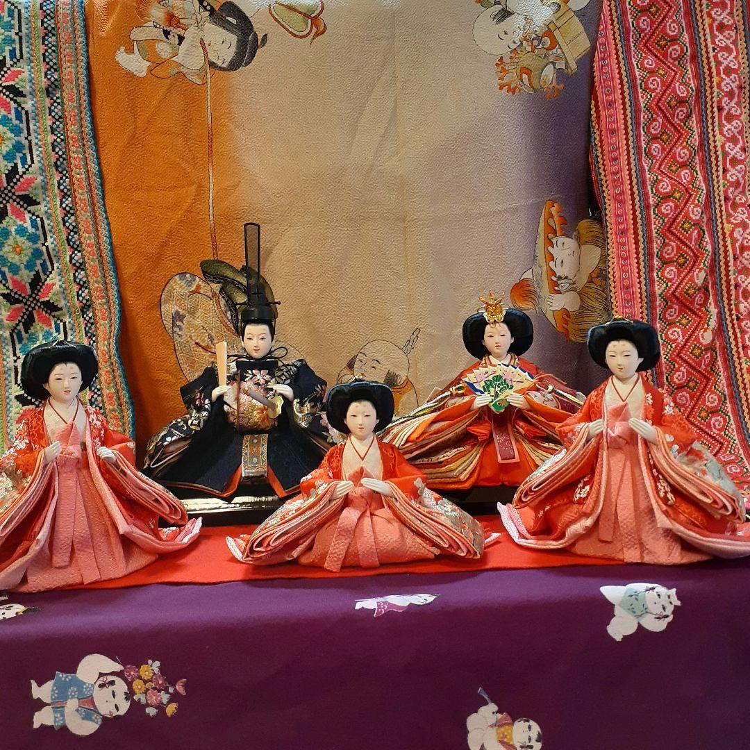 伝統的な雛人形セット　梛葉五人揃え