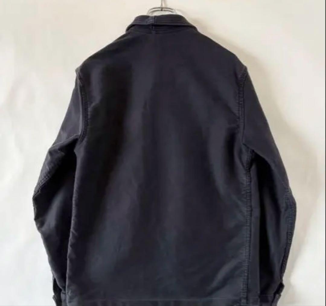 フランス製 ブラックモールスキンジャケット ユーロ ヴィンテージ 古着 ワーク