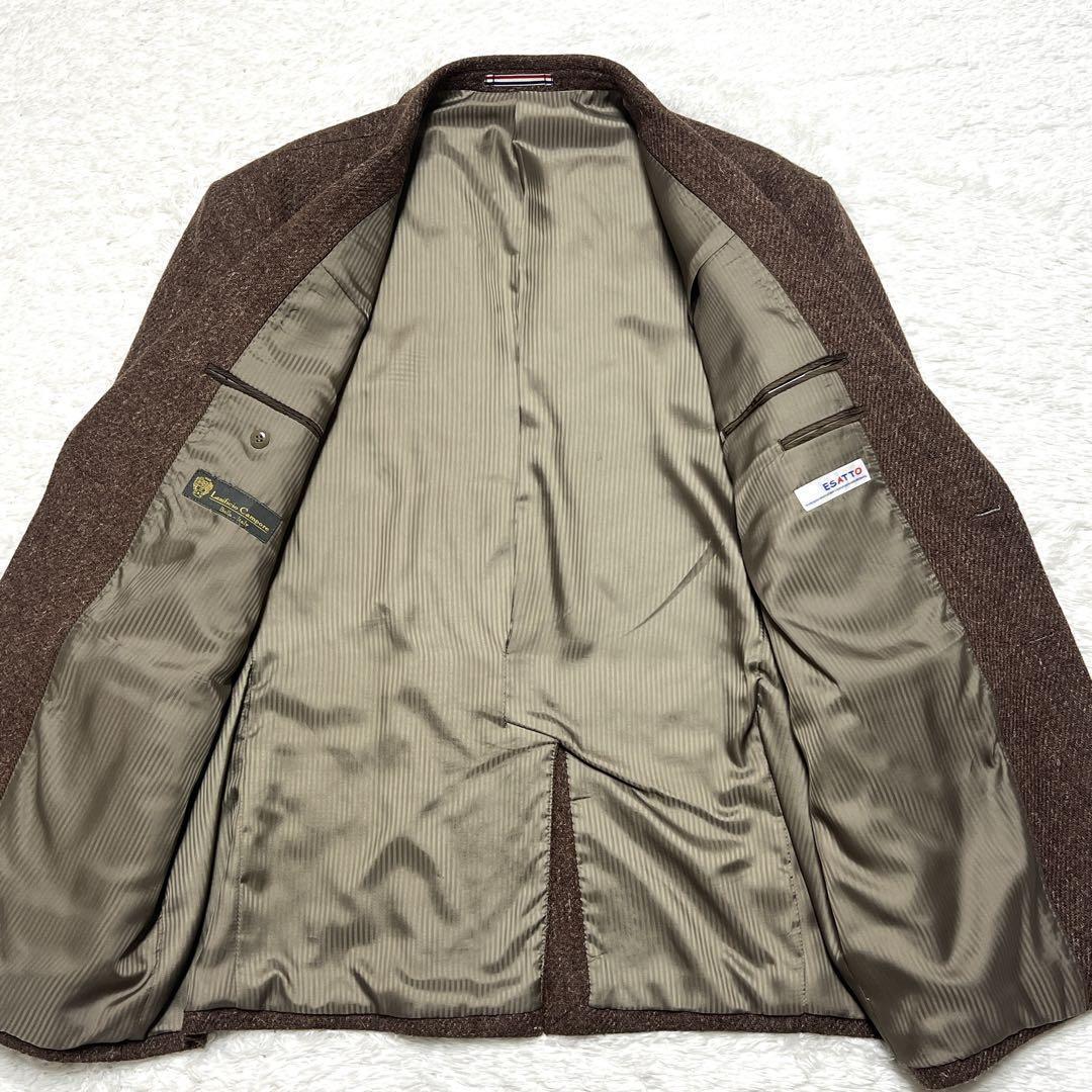 3L【大きい】ESATTO イタリア生地 テーラードジャケット ウールツイード調