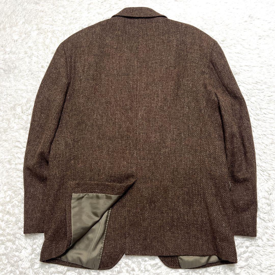 3L【大きい】ESATTO イタリア生地 テーラードジャケット ウールツイード調