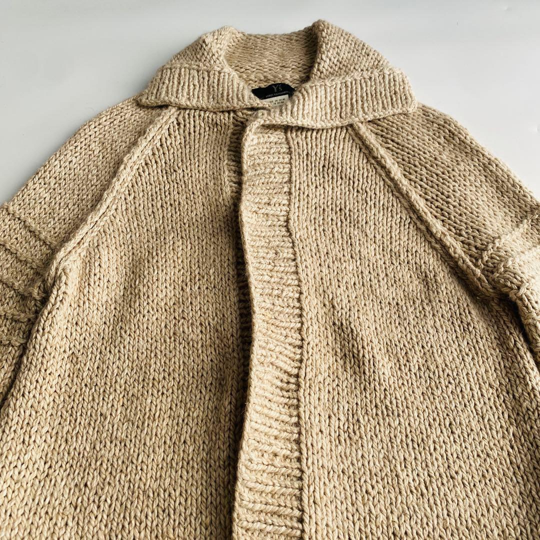 高級素材Y's ワイズ ニットカーディガン アンゴラ 絹 キャメル ヨージ